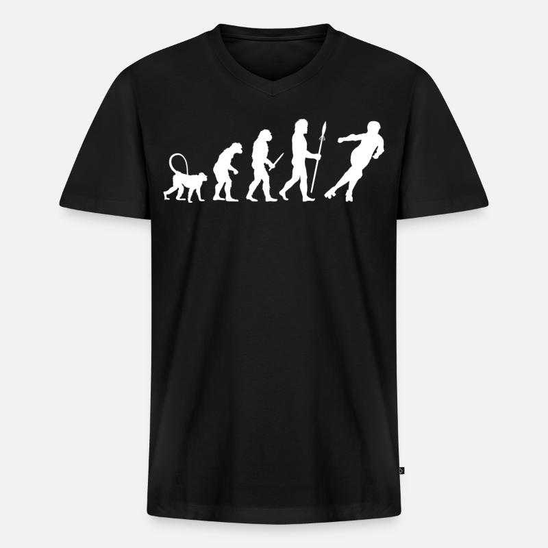 Entwicklung des Roller Derby - Männer Premium Bio T-Shirt mit V-Ausschnitt - Schwarz