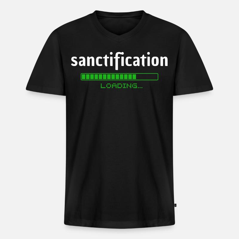 Sanctification - Heiligung - loading - christlich - Männer Premium Bio T-Shirt mit V-Ausschnitt - Schwarz