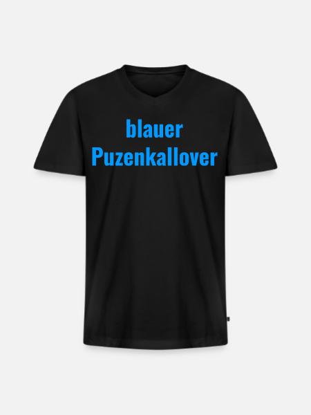 blue Puzenkallover - Men's Premium Organic T-shirt with V-neck - black