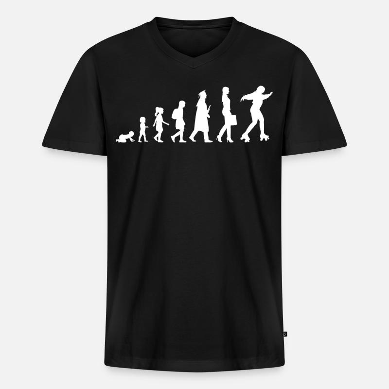 Vom Mädchen zur Rollschuhläuferin - Männer Premium Bio T-Shirt mit V-Ausschnitt - Schwarz
