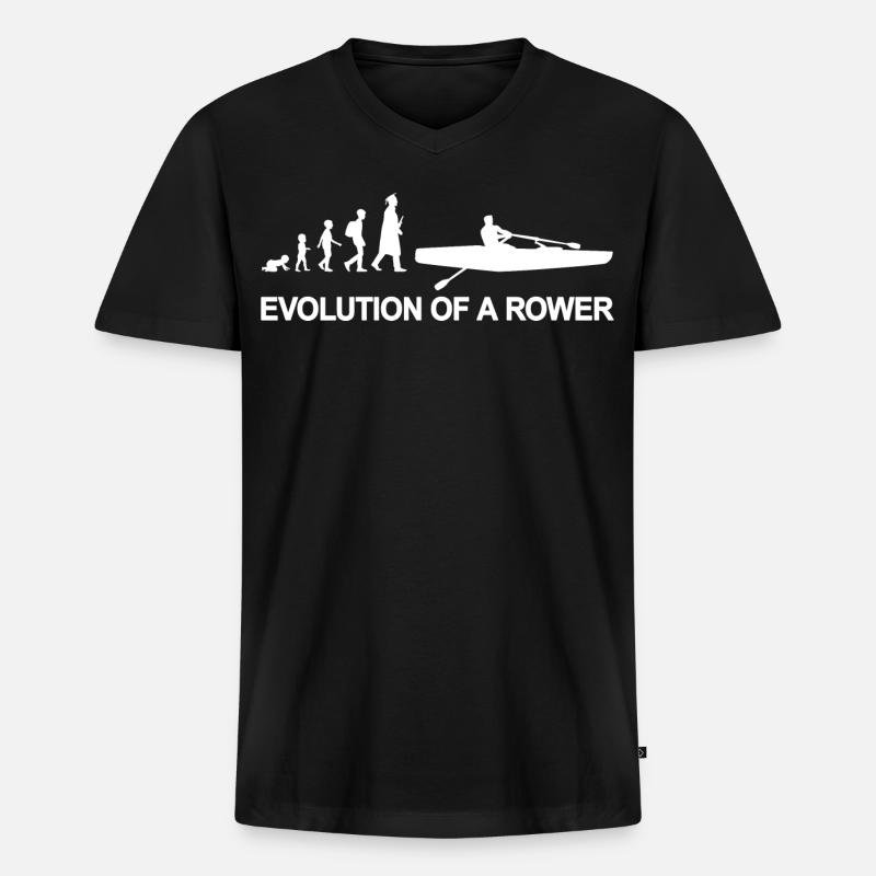 De l’enfant au rameur Evolution - T-shirt encolure en V Premium bio Homme - noir