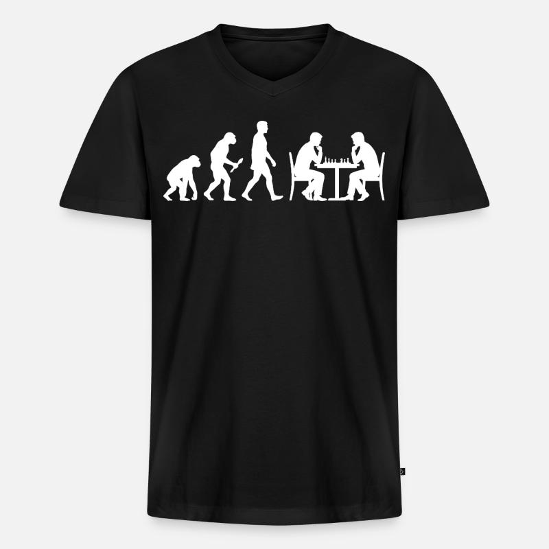 Chess Evolution – The Path to Grandmaster - Men's Premium Organic T-shirt with V-neck - black
