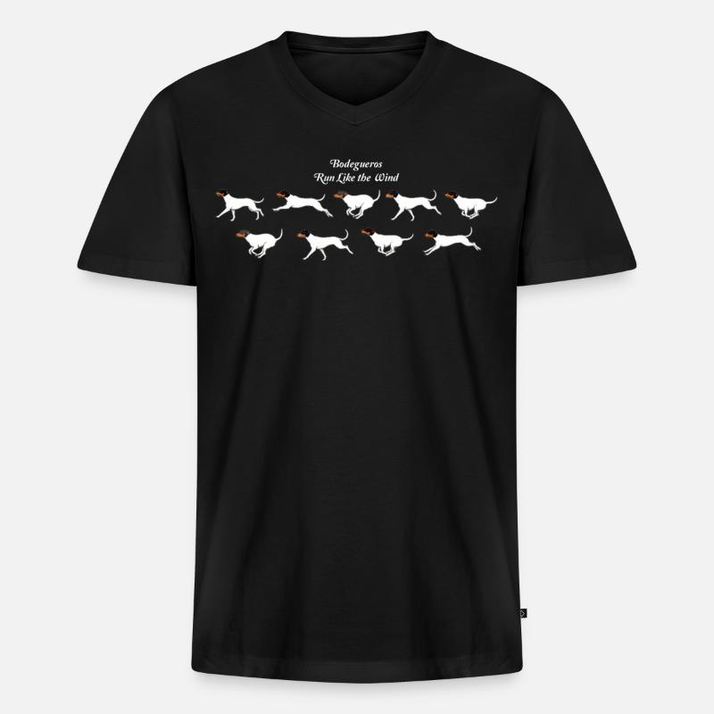 Bodegueros Run Like The Wind - Männer Premium Bio T-Shirt mit V-Ausschnitt - Schwarz