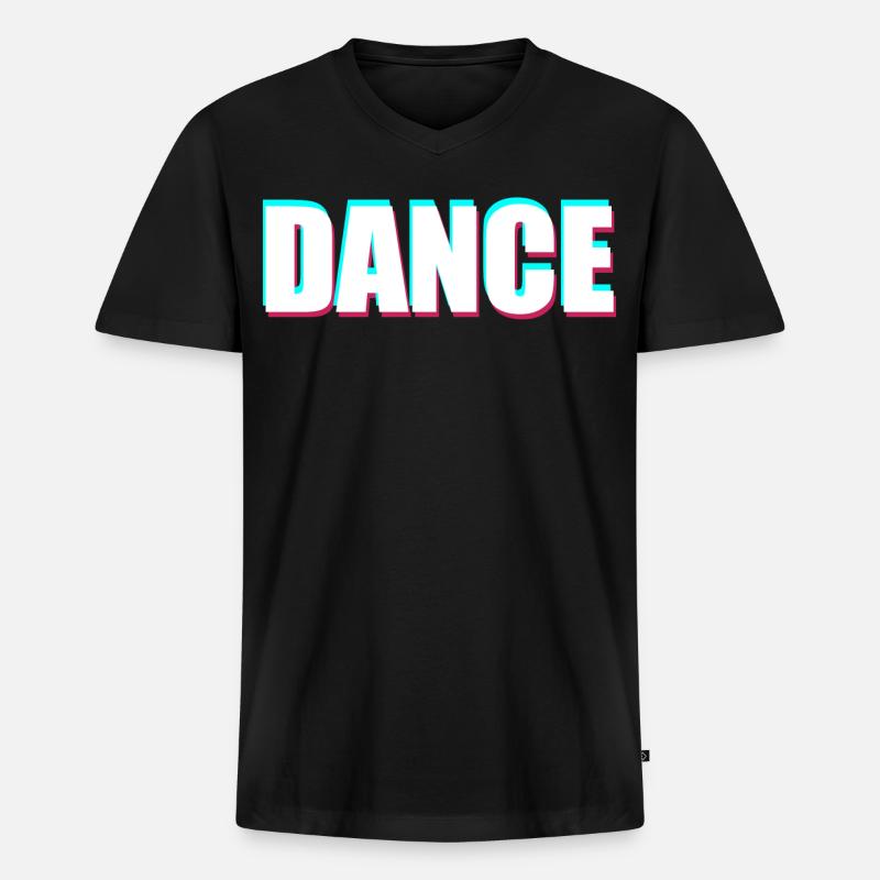 Dance - Männer Premium Bio T-Shirt mit V-Ausschnitt - Schwarz