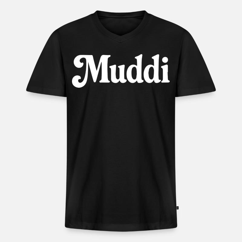 Muddi - Männer Premium Bio T-Shirt mit V-Ausschnitt - Schwarz