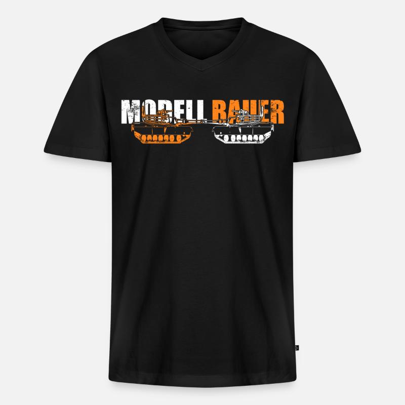 Modellbauer - Männer Premium Bio T-Shirt mit V-Ausschnitt - Schwarz