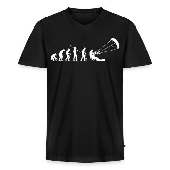 Kitesurfen Kitesurf Kitesurfer Kiteboard - Männer Premium Bio T-Shirt mit V-Ausschnitt - Schwarz - Vorne - Nico (187cm)