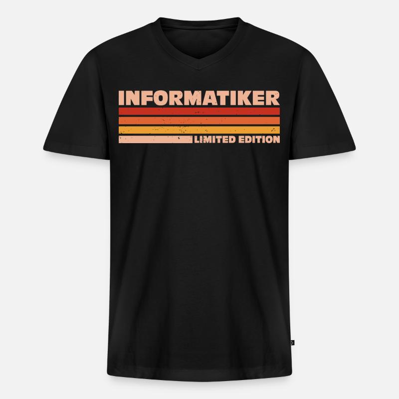 Informatiker Informatikerin Informatik - Männer Premium Bio T-Shirt mit V-Ausschnitt - Schwarz