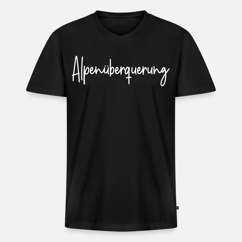 Alpenüberquerung - Männer Premium Bio T-Shirt mit V-Ausschnitt - Schwarz