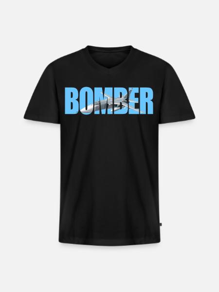 Bomber Su-24 - Men's Premium Organic T-shirt with V-neck - black