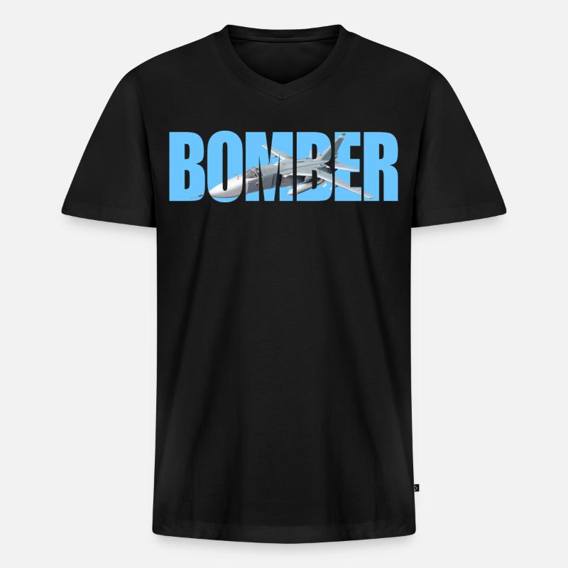 Bomber Su-24 - Men's Premium Organic T-shirt with V-neck - black