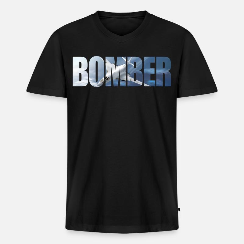 Bomber Tu-160 - Men's Premium Organic T-shirt with V-neck - black