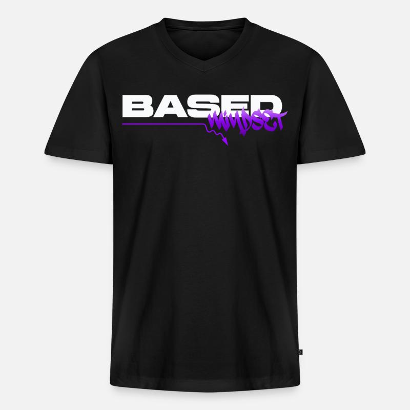 Based Mindset – Streetwear Graffiti Mentality - Männer Premium Bio T-Shirt mit V-Ausschnitt - Schwarz