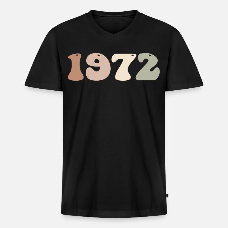 1972 - Männer Premium Bio T-Shirt mit V-Ausschnitt - Schwarz