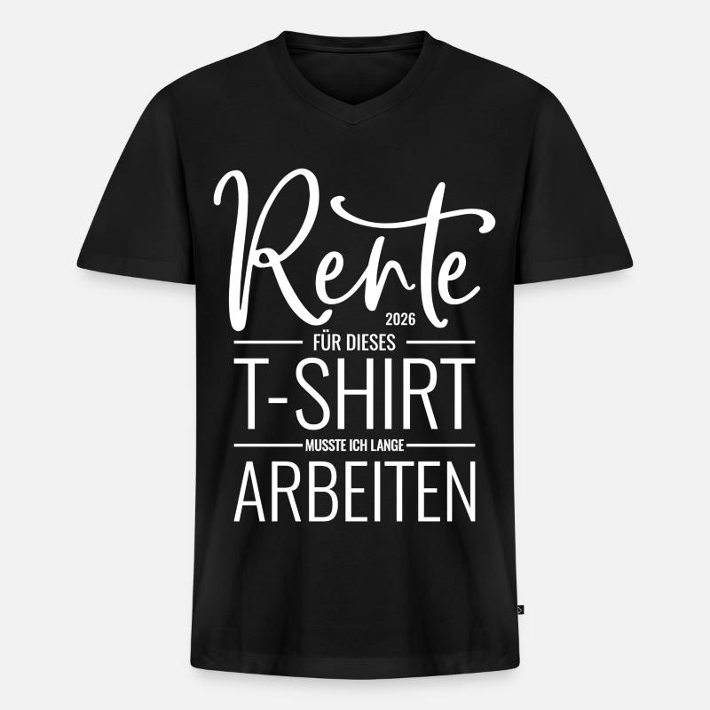 Rente 2026 - Männer Premium Bio T-Shirt mit V-Ausschnitt - Schwarz