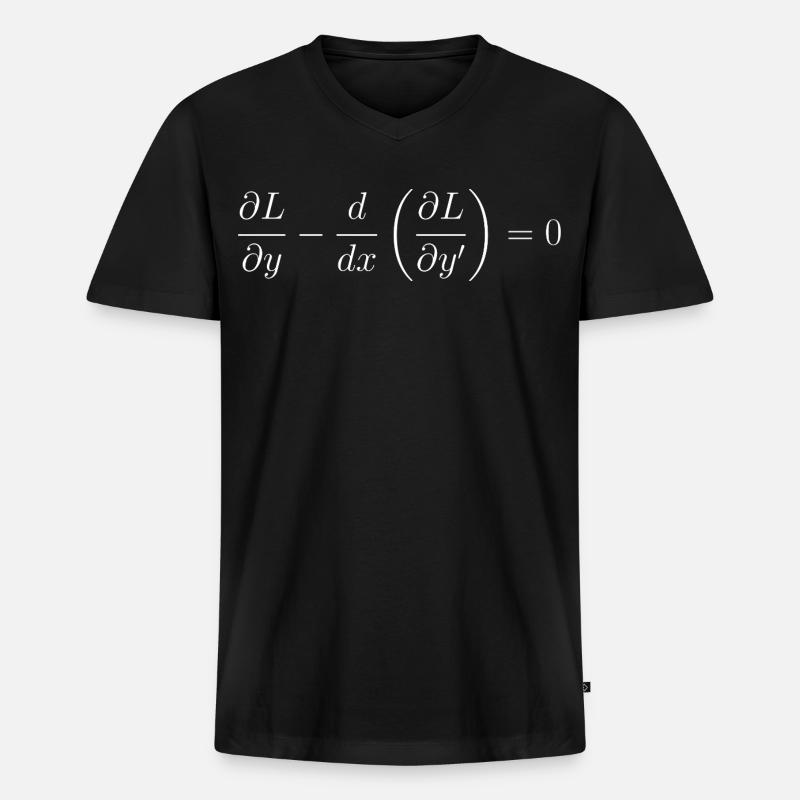 Euler-Lagrange-Gleichungsfundamentalphysik - Männer Premium Bio T-Shirt mit V-Ausschnitt - Schwarz