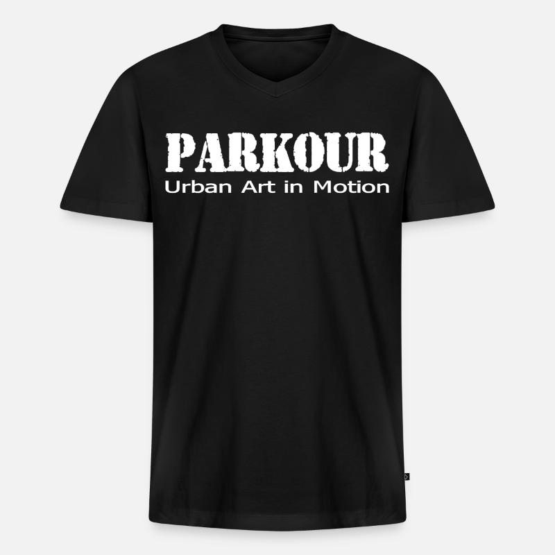 Parkour - Männer Premium Bio T-Shirt mit V-Ausschnitt - Schwarz