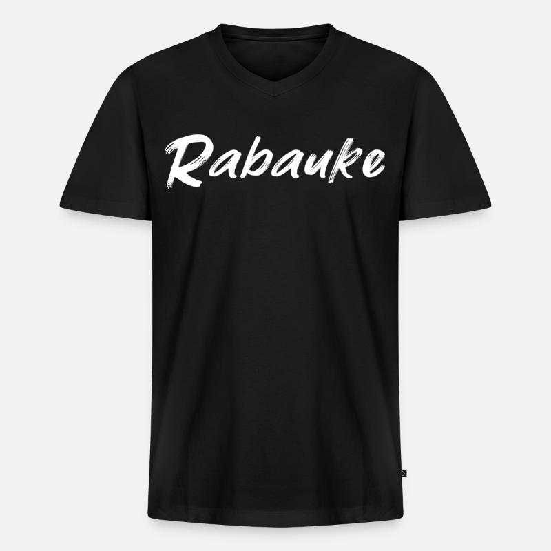 Rabauke - Männer Premium Bio T-Shirt mit V-Ausschnitt - Schwarz