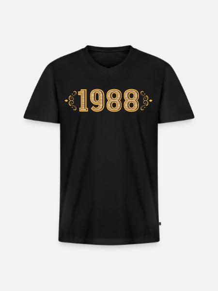 Legend since 1988 retro 1988 - Men's Premium Organic T-shirt with V-neck - black
