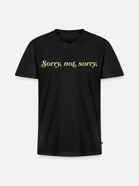 Désolé, pas désolé – Cheeky Attitude - T-shirt encolure en V Premium bio Homme - noir