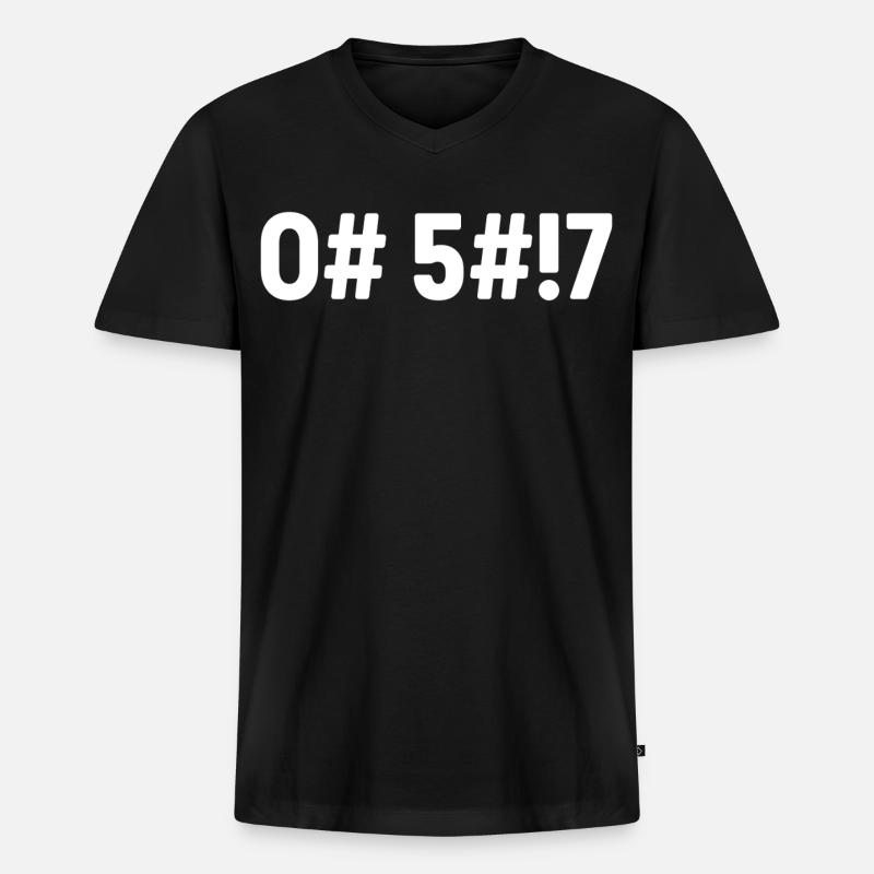 Oh Scheiße, codiert - Männer Premium Bio T-Shirt mit V-Ausschnitt - Schwarz