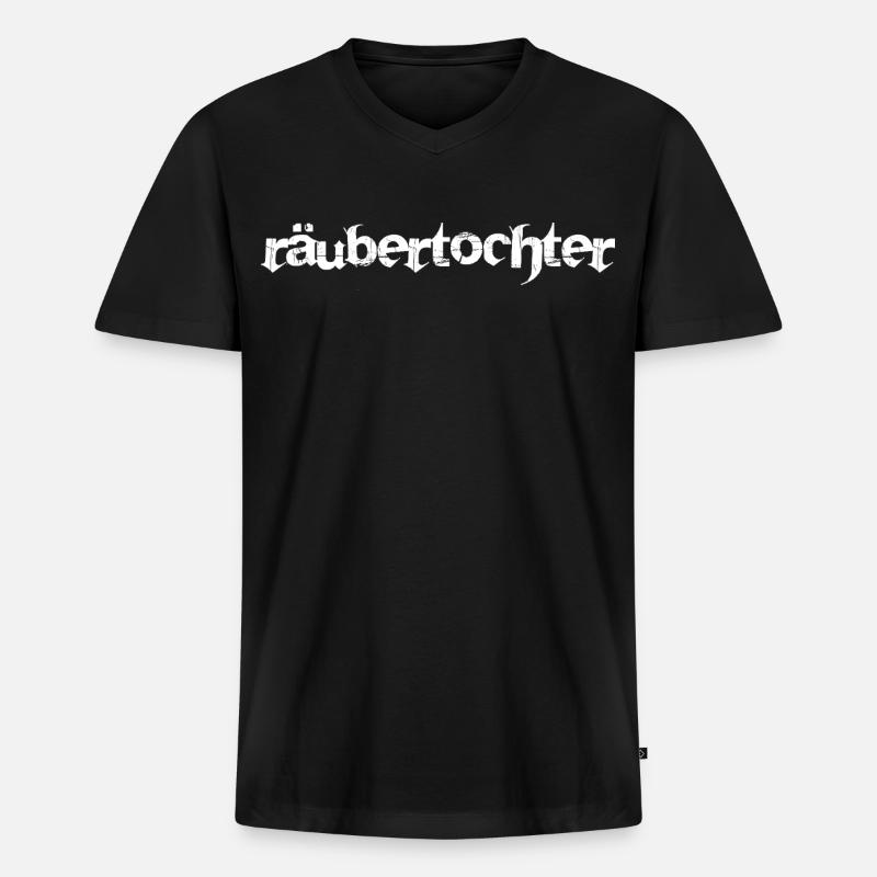 Räubertochter - Männer Premium Bio T-Shirt mit V-Ausschnitt - Schwarz