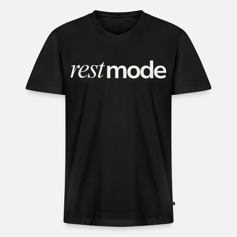 Rest Mode Mood - Männer Premium Bio T-Shirt mit V-Ausschnitt - Schwarz