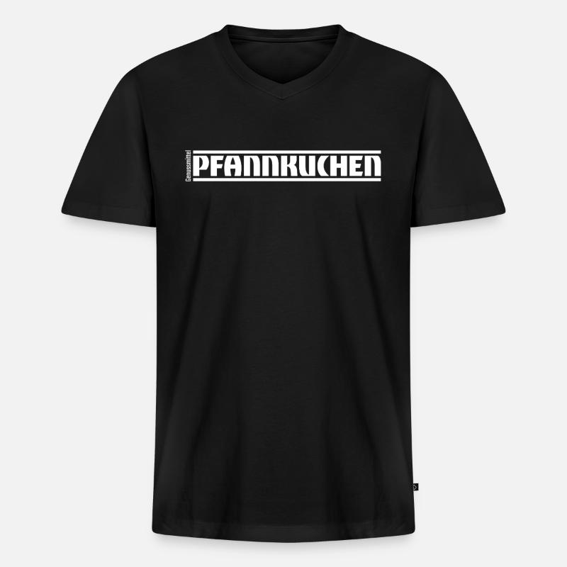 „Genussmittel“ Serie | Pfannkuchen - Männer Premium Bio T-Shirt mit V-Ausschnitt - Schwarz