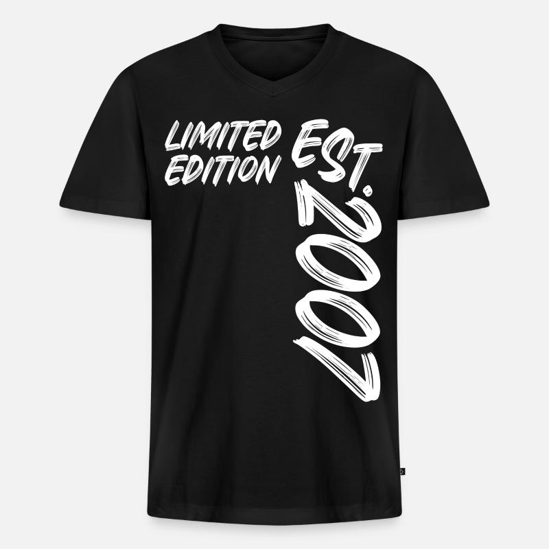 Limited Edition Est. 2007 - Männer Premium Bio T-Shirt mit V-Ausschnitt - Schwarz