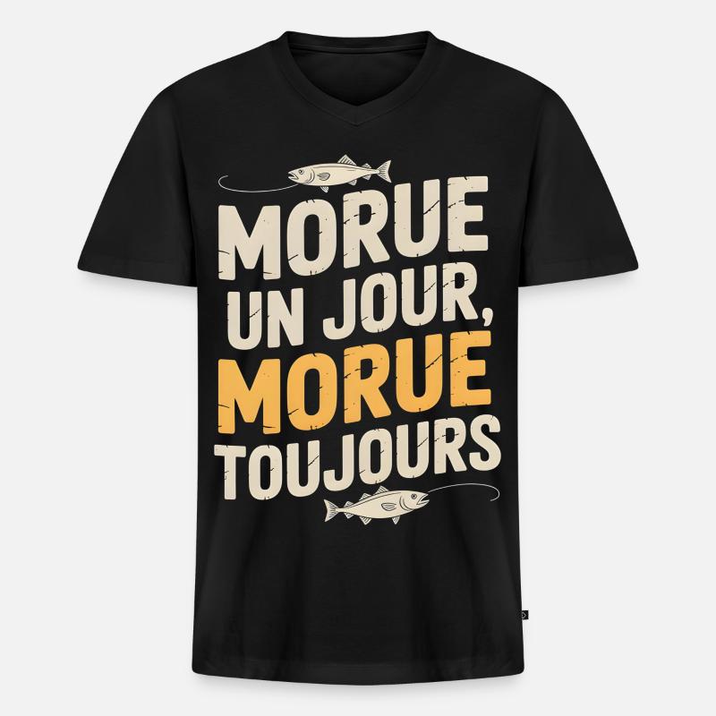 Once cod Cod - Men's Premium Organic T-shirt with V-neck - black