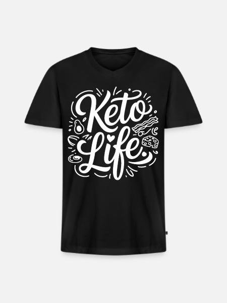 Keto Life Doodle - Men's Premium Organic T-shirt with V-neck - black