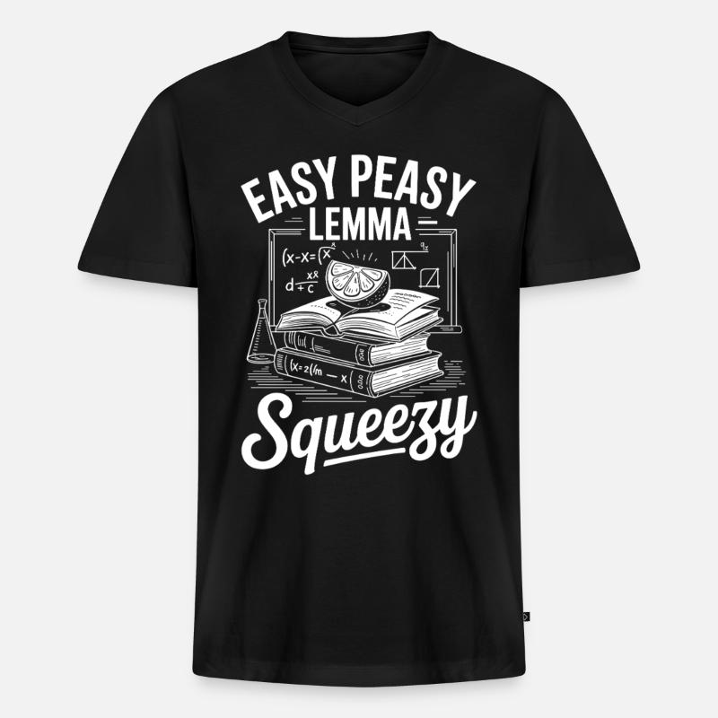 Easy peasy lemma squeezy - Männer Premium Bio T-Shirt mit V-Ausschnitt - Schwarz