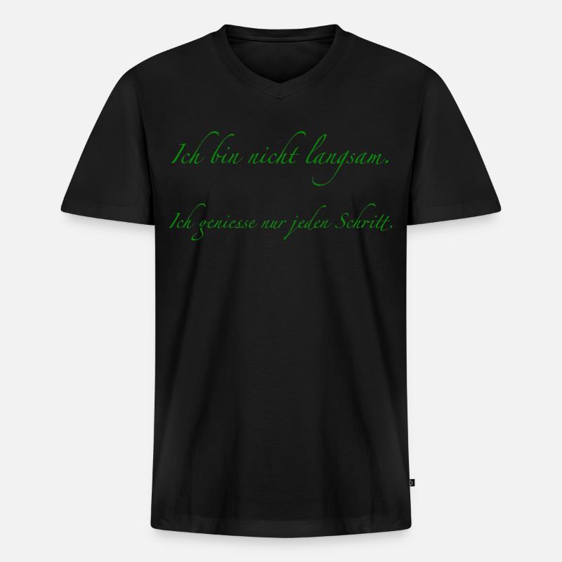 ich bin nicht langsam - Männer Premium Bio T-Shirt mit V-Ausschnitt - Schwarz