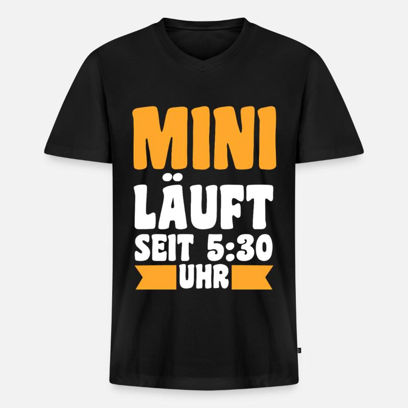 Tochter Sohn - Männer Premium Bio T-Shirt mit V-Ausschnitt - Schwarz