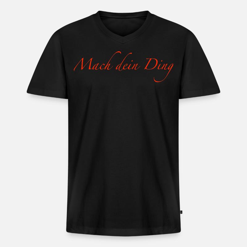 mach dein Ding - Männer Premium Bio T-Shirt mit V-Ausschnitt - Schwarz