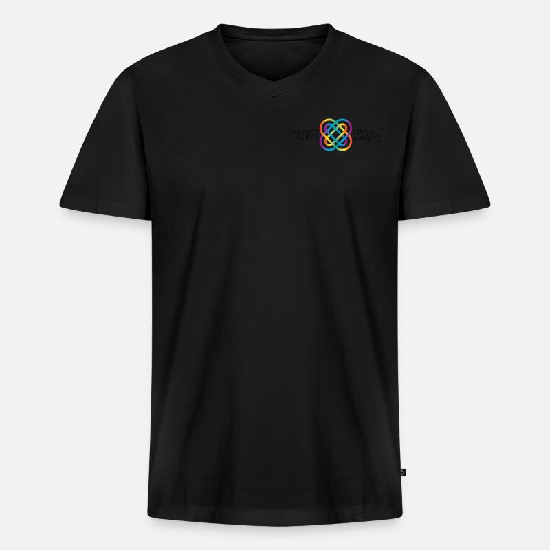 INFINITY No.3 - Männer Premium Bio T-Shirt mit V-Ausschnitt - Schwarz