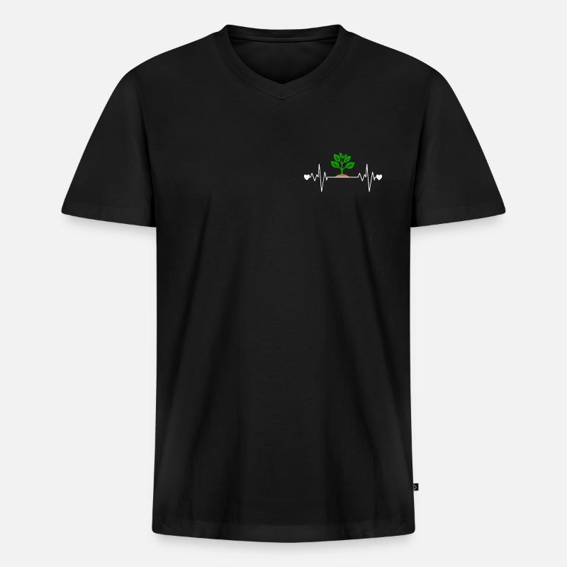 Gartenkunst - Männer Premium Bio T-Shirt mit V-Ausschnitt - Schwarz