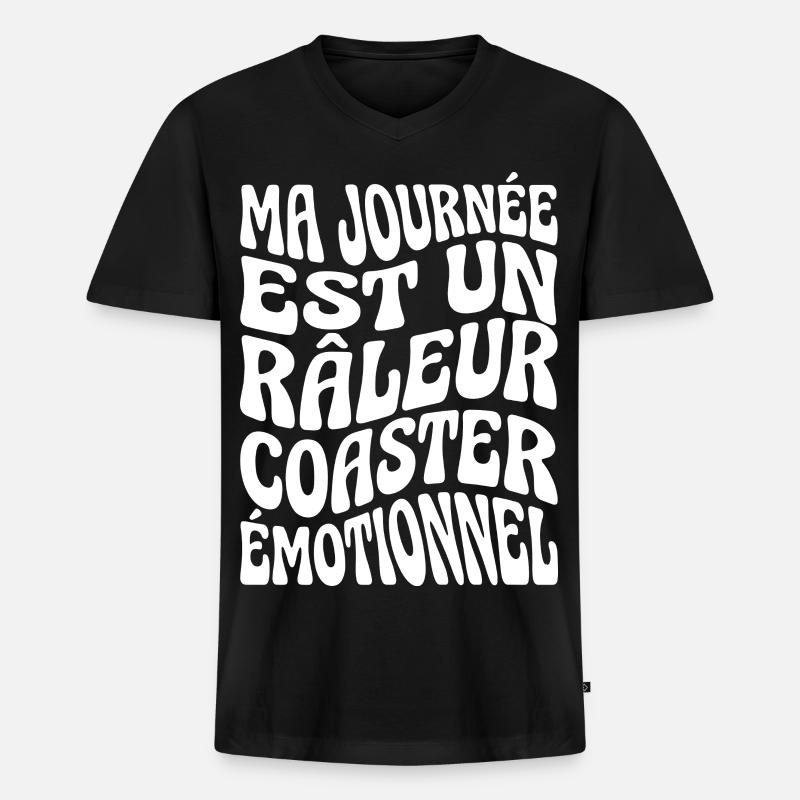 Grumpy Humor Complainer Untersetzer - Männer Premium Bio T-Shirt mit V-Ausschnitt - Schwarz