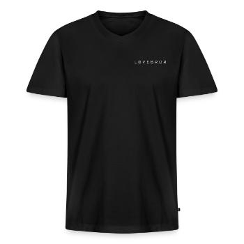 FRÈRE LEO - T-shirt encolure en V Premium bio Homme - noir - Devant - Nico (187cm)