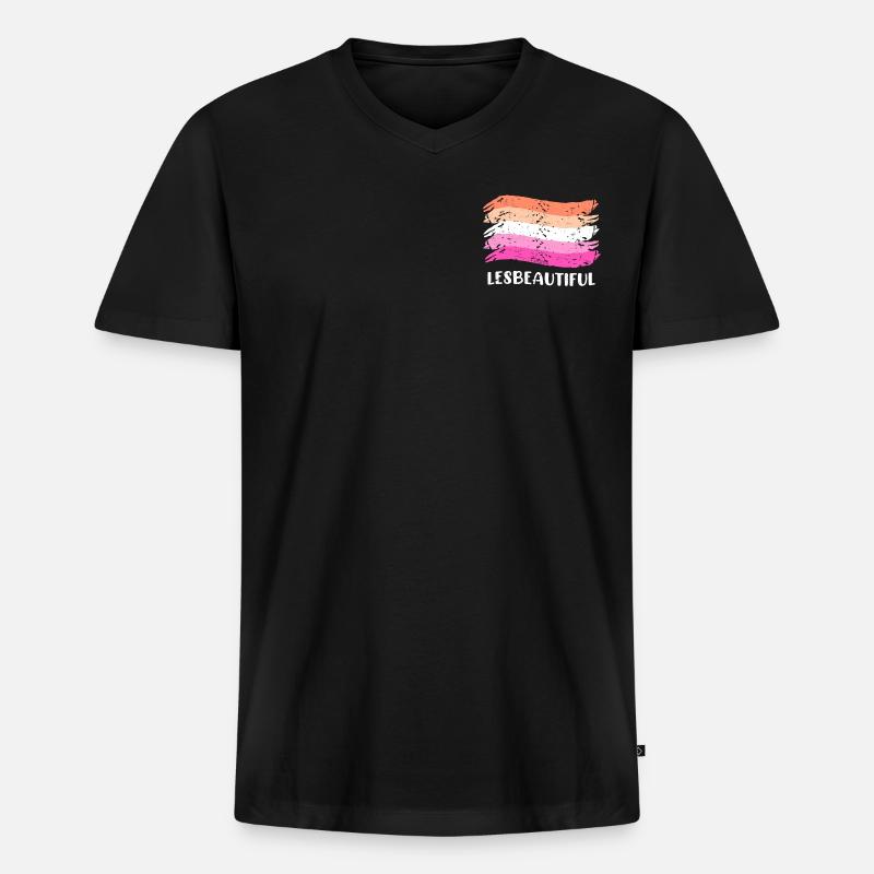 Lesbeautiful Lesbisch LGBT Pride Lesbisch - Männer Premium Bio T-Shirt mit V-Ausschnitt - Schwarz