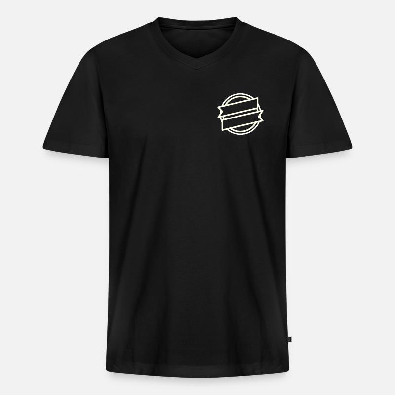 Logo - Kreis Logo - Männer Premium Bio T-Shirt mit V-Ausschnitt - Schwarz