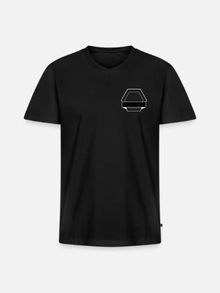 Logo hexagonal - T-shirt encolure en V Premium bio Homme - noir