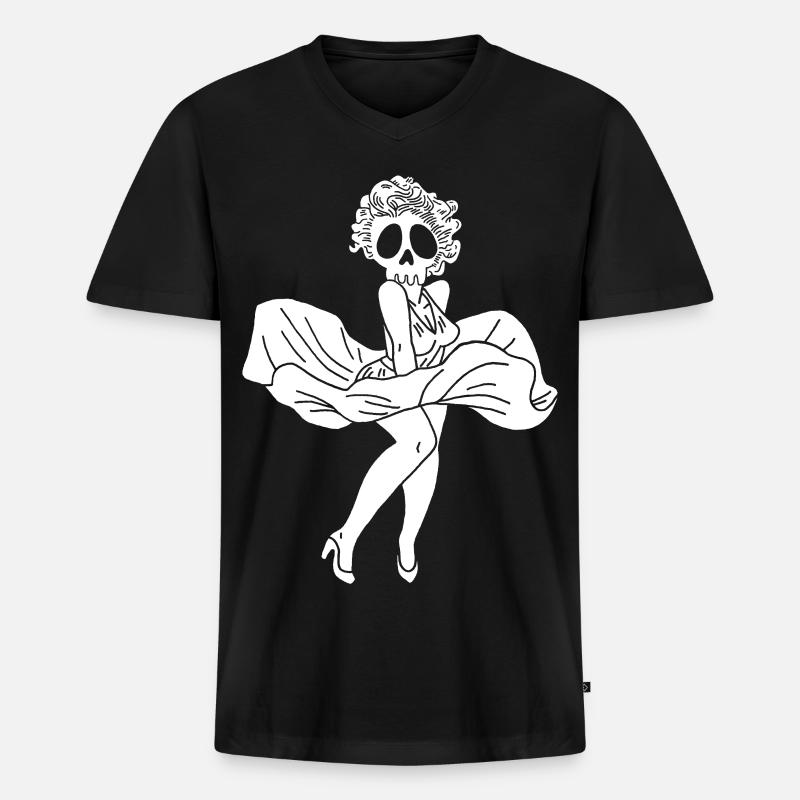 Fantôme de Marylin Monroe - Männer Premium Bio T-Shirt mit V-Ausschnitt - Schwarz