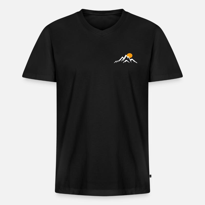 Der berg - Männer Premium Bio T-Shirt mit V-Ausschnitt - Schwarz