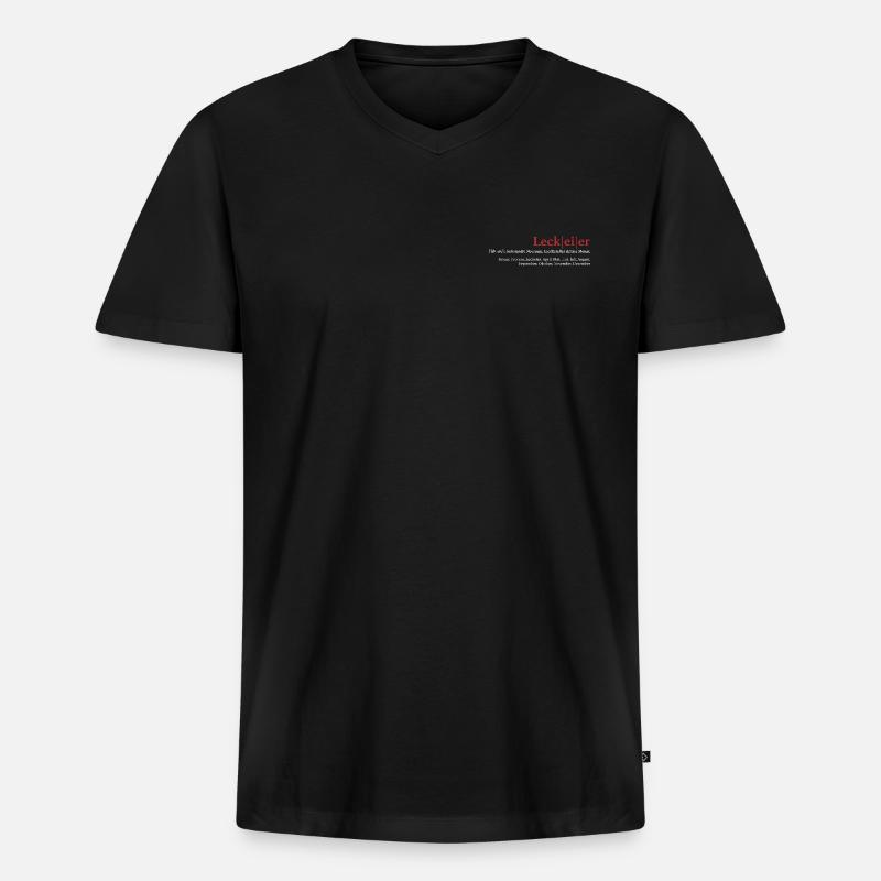 Leck Eier - Männer Premium Bio T-Shirt mit V-Ausschnitt - Schwarz