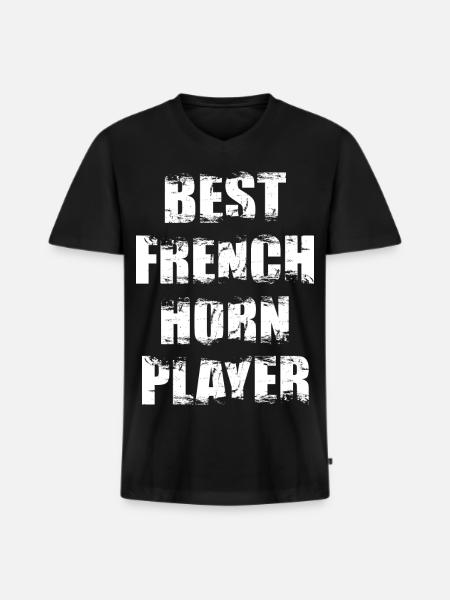 Bester Waldhornspieler - Männer Premium Bio T-Shirt mit V-Ausschnitt - Schwarz