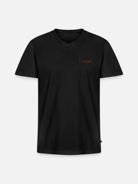 LE + LU - Men's Premium Organic T-shirt with V-neck - black
