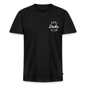 Retro Cool Dads Club Funny Dad Pocket Fathers Day - Männer Premium Bio T-Shirt mit V-Ausschnitt - Schwarz - Vorne - Nico (187cm)