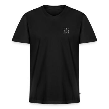 Stolzer Papa Est 2021 Für Alle Väter - Männer Premium Bio T-Shirt mit V-Ausschnitt - Schwarz - Vorne - Nico (187cm)