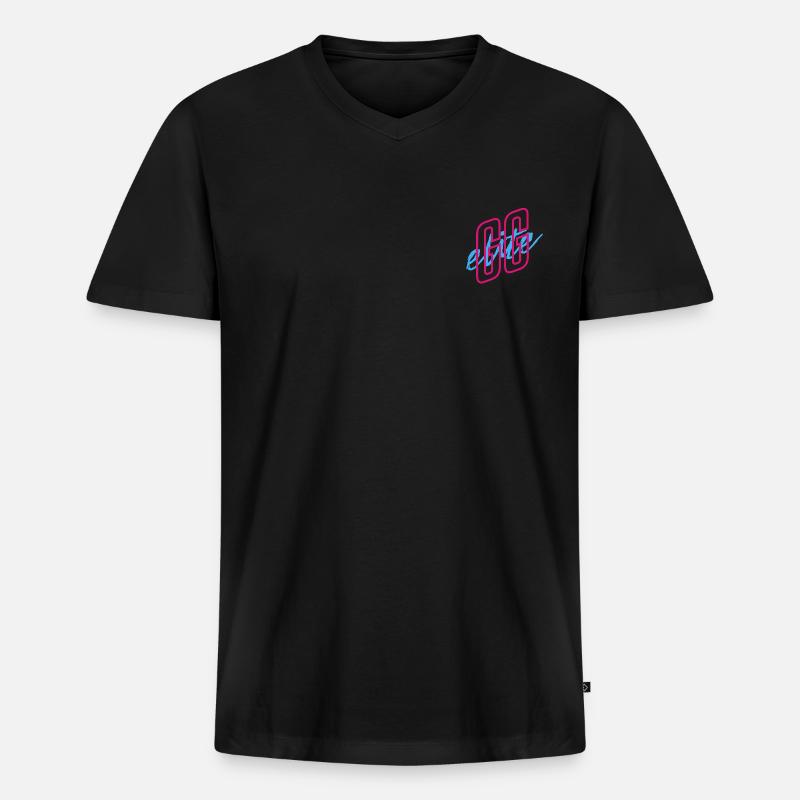 GGElite Scripted Vibe Logo - Männer Premium Bio T-Shirt mit V-Ausschnitt - Schwarz